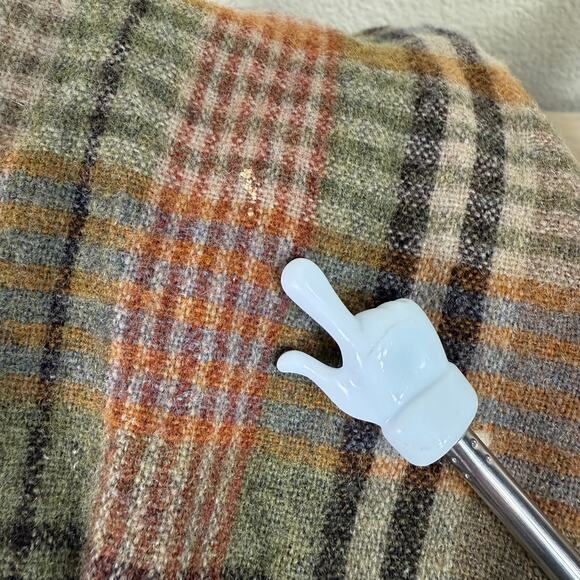 Vintage 70s 80s Plaid Wool Button Up Shirt Fairy Grunge Gorpcore Cottage M L - Picture 8 of 10